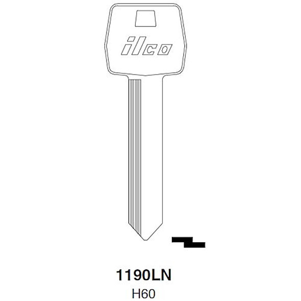 Key blank, Ilco 1190LN Lincoln 10-Cut, H60