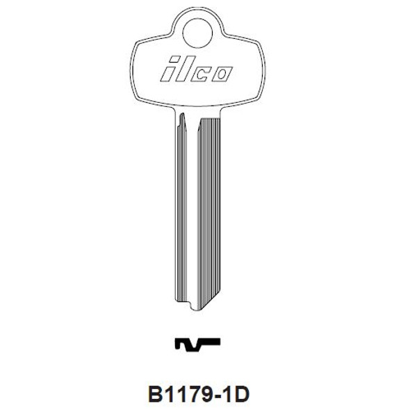 Ilco B1179-1D Key Blank Line Drawing Profile Image