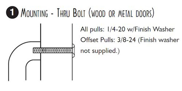 Bolt 3/8x24, for Offset Pull Duro Finish (Sold Each)