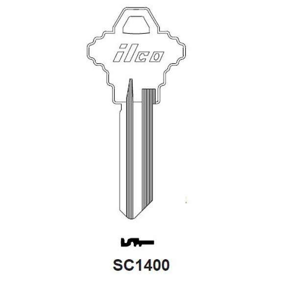 Ilco SC1400 Key Blank Line Drawing
