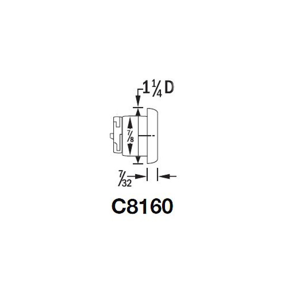 CompX National C8160 Drawer Lock, Brushed Chrome/26D, Keyed Different