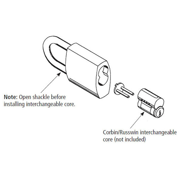 Olympus CRB200-IC6 Padlock for Corbin LFIC 2", Brass Body