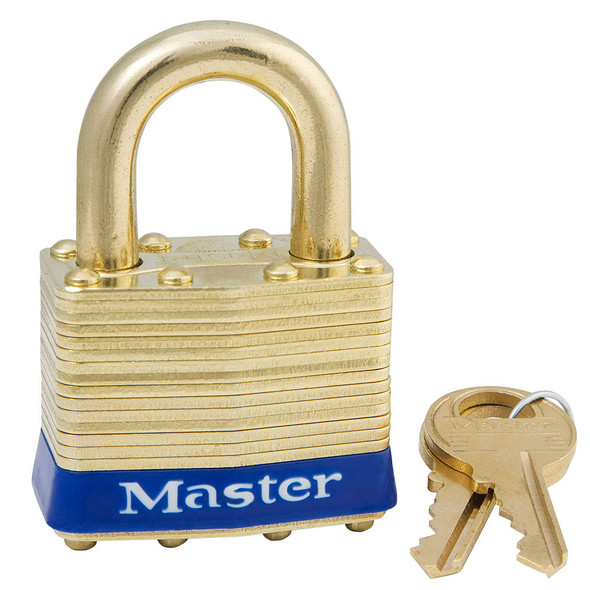Master Lock #2 size brass body padlock, keyed alike