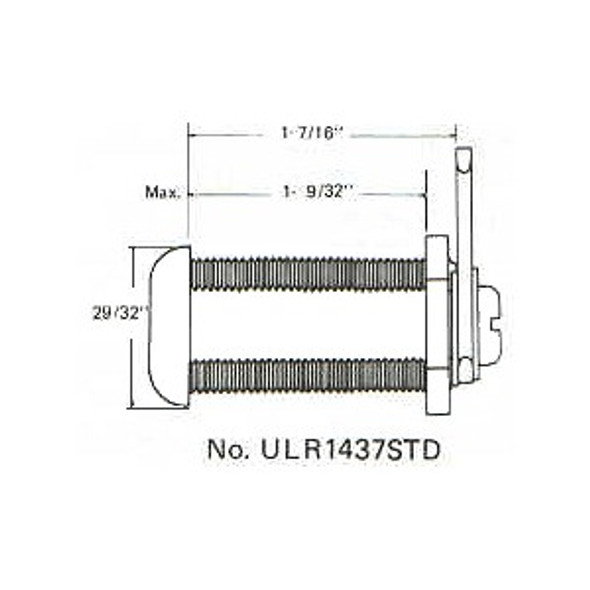ESP ULR-1437STD Cam Lock, 1-7/16" Keyed Alike ES107