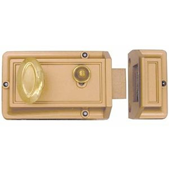 Ultra Hardware 43300 Rim Cylinder Night Latch, Keyed Different