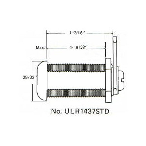 ESP ULR-1437STD Cam Lock, 1-7/16" Keyed Alike ES109