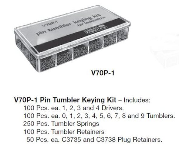 Compx National V70P-1 Keying Kit National Pin Tumbler