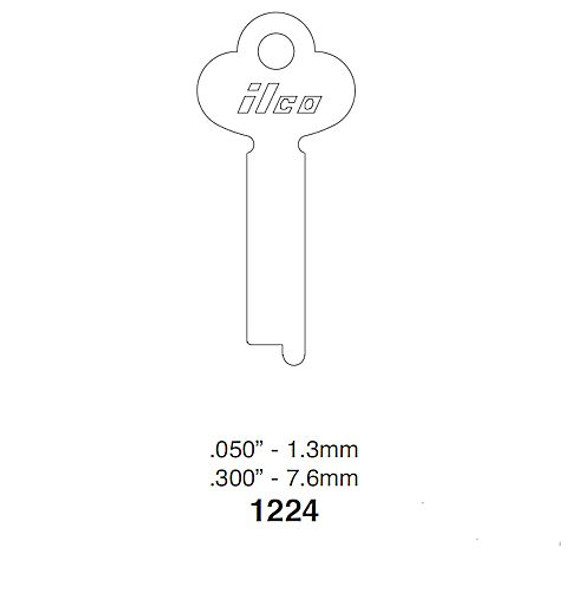 Ilco 1224 Key Blank Line Drawing Profile Image