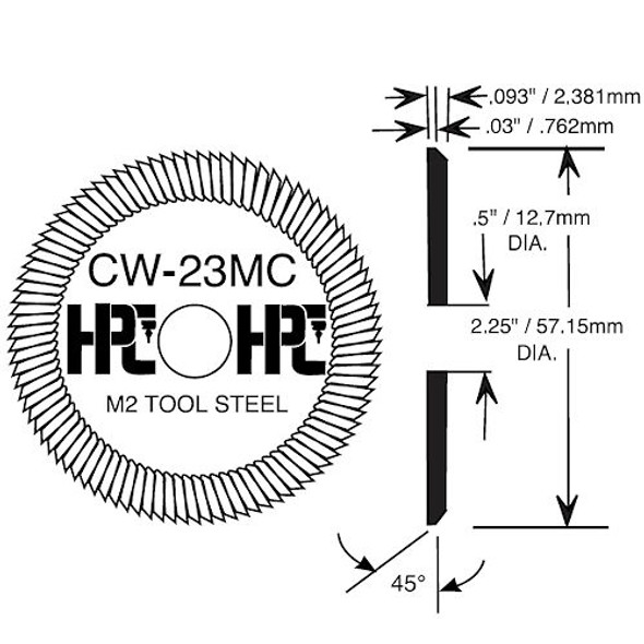 HPC CW-23MC Dimensions Image