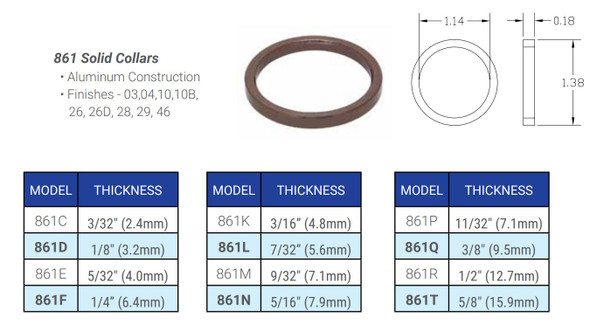 Ilco 861E-03 Spacer Ring 5/32", Brass Finish