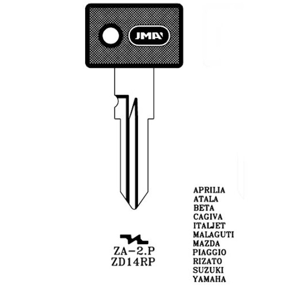 JMA ZA-2.P Key blank,  Zadi ZD14RP