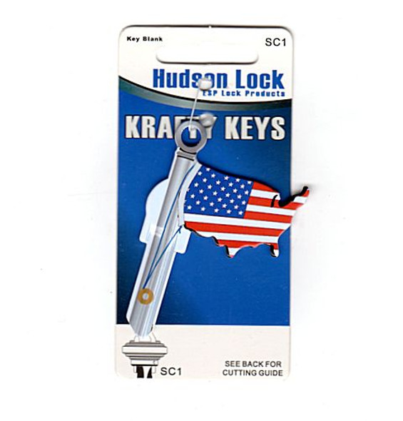 Krafty Key blank, US Flag - SC1