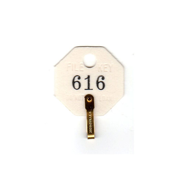 Lund 508A Key Tags, Octagonal White Fibre Numbered