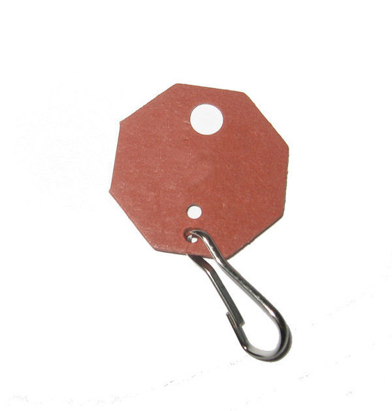 Lund 507 Red Fibre unnumbered octagonal key tag