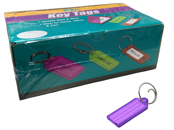 Lucky Line Key Tag with Tang Ring 12300-65 Purple 100/box