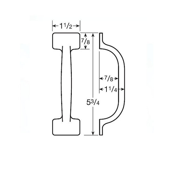 CCL Eberhard 3284 Pull handle without mounting holes Dimensions Image