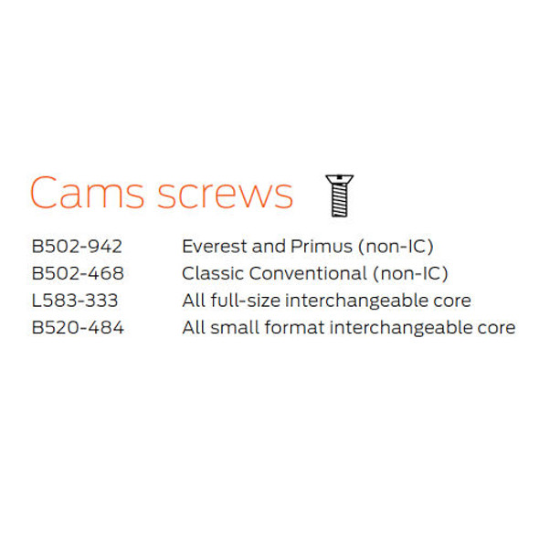 Schlage B502-468 Cam Screw, Conventional Mortise Cylinders (non-IC)