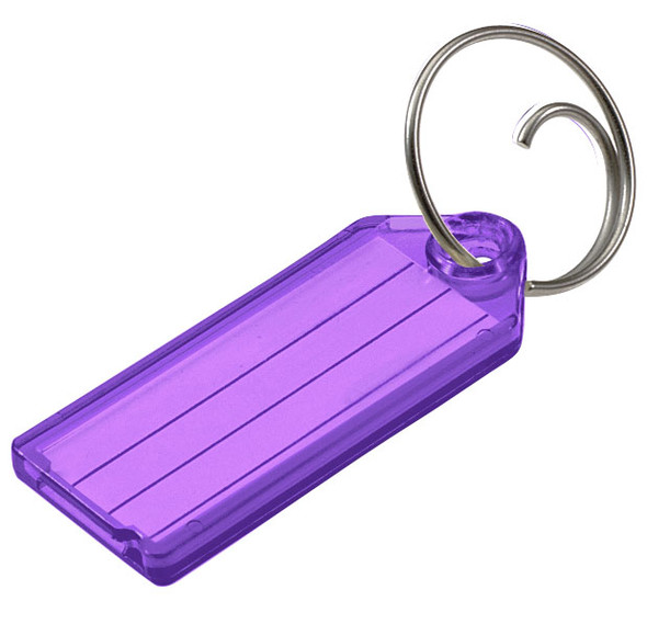 Lucky Line 12300-65 Purple Key Tag with Tang Ring (Singles)