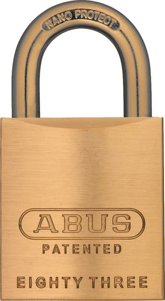 Abus  83/45-700 Brass Body Padlock with Brass Shackle, Sargent Keyway, Zero Bitted