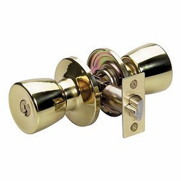 Master Lock TUO0103 Entry Lock, Bright Brass Tulip, Keyed Alike (2-Pack)