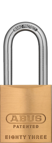 Abus 83/45-900 Brass Body Padlock with 2" Shackle, Arrow Keyway, Custom Keyed