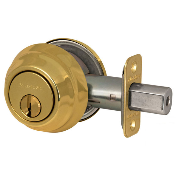 Master Lock DSH0603 Deadbolt, S/C Bright Brass KW1, Custom Keyed