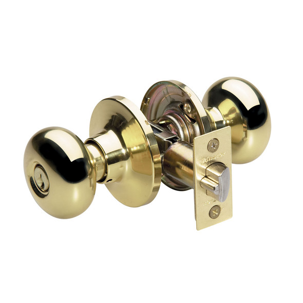 Master Lock BCO0103 Entry Lock, Bright Brass Biscuit, Keyed Alike (3-Pack)