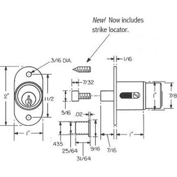 Sliding Door Lock #300 US3, Keyed Alike 101