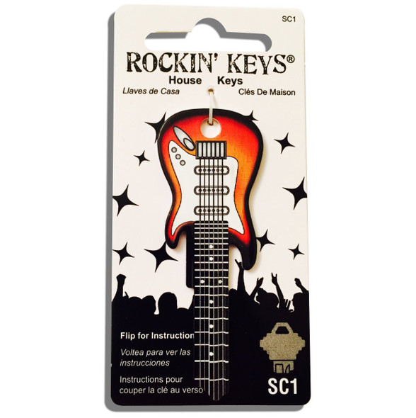 Rockin Key 3663-KW1 Blank Sunburst Fender Guitar, Kwikset
