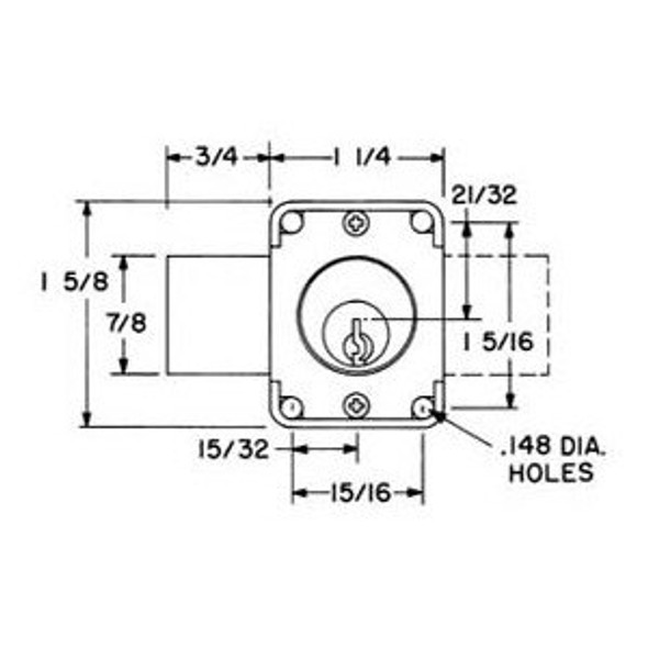 Olympus 100DR 7/8 Desk Lock, Brushed Chrome/26D, Factory Keyed