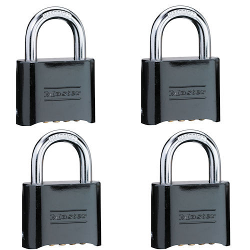 Master Lock 178D Padlock, Resettable Combination (4-Pack)