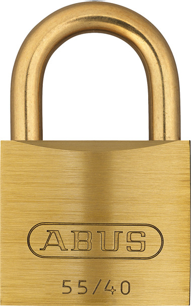 ABUS 55MB/40 brass body padlock with brass shackle