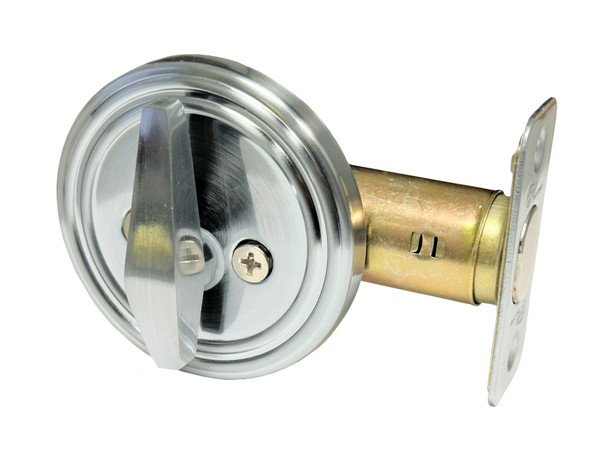 Cal-Royal ID-701 US26D Satin Chrome One-Side Deadbolt,  Without Outside Plate