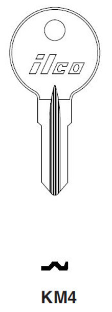 Ilco KM4 Key Blank Line Drawing