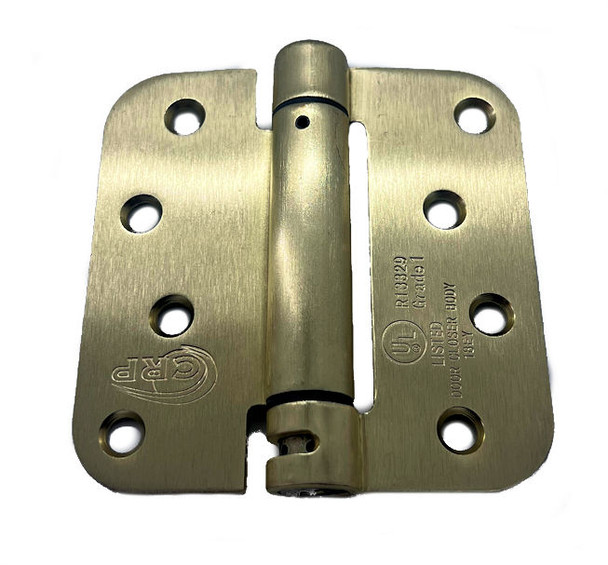 Cal-Royal SH4458R 5/8" Radius Spring Hinge US4 Satin Brass Finish