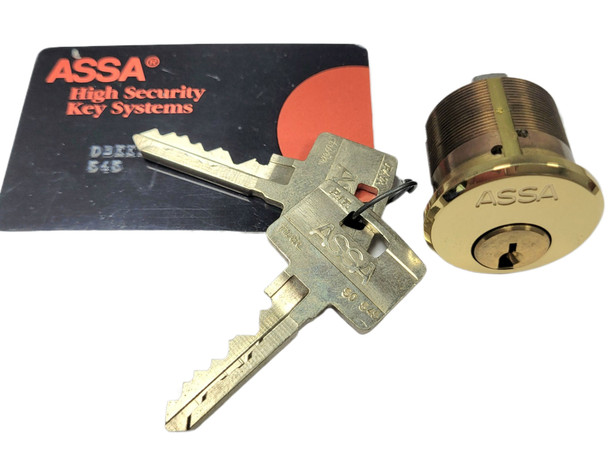 ASSA 6551-5-118-605-KD Mortise Cylinder with 2 keys