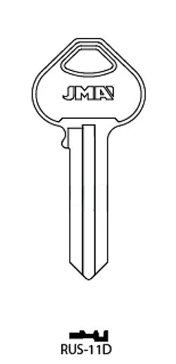 JMA RUS-11D Key Blank Line Drawing Profile Image