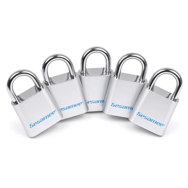 CCL Sesamee KCR0436 Chrome Plated Combination Padlock showing 5 padlocks