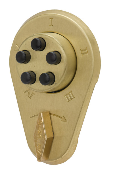 Simplex 9040000-04-41 Deadbolt Pushbutton Lock US4 Satin Brass, 1.75" Thick Door
