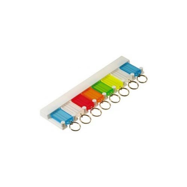 Lukcy Line 60580 Key Tag Rack, W/8 Assorted Color Tags
