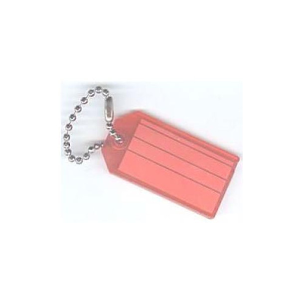 Lucky Line 20100-70 Red Key Tag w/Ball Chain 100/box