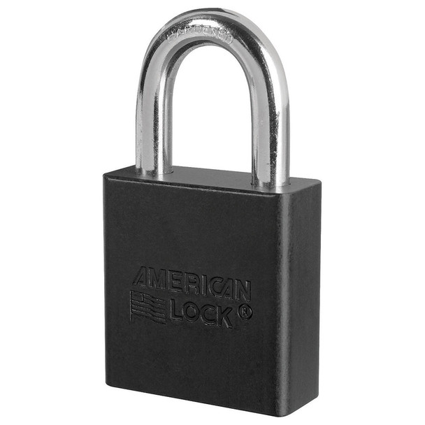 American Lock A1205 Black Padlock, Keyed Different