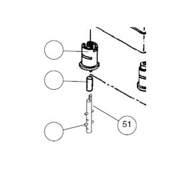 Kaba Simplex 201547-000-01 Shaft Assembly Key Override 1000 Series