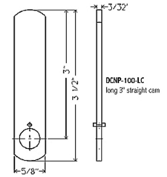 Olympus DCNP-100-LC Line Drawing with Dimensions