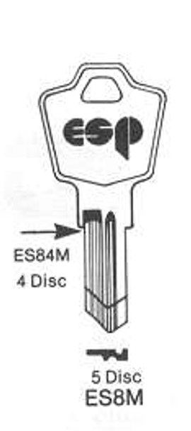 Key blank, ESP ES84M 4 Wafer (M)