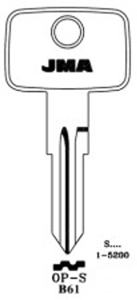 JMA OP-S Key Blank Line Drawing Profile Image