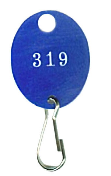 Lund 504-C Blue Oval Numbered Tag with Clip
