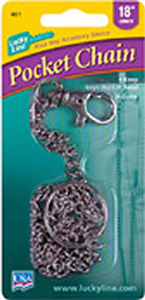 Lucky Line 40101 - No. 401 18" Pocket Chain with trigger snap.