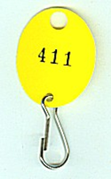 Lund 504-C Key Tag, Oval Yellow Numbered