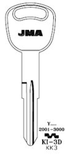 Key blank, JMA KI3D for Kia KK3/X253